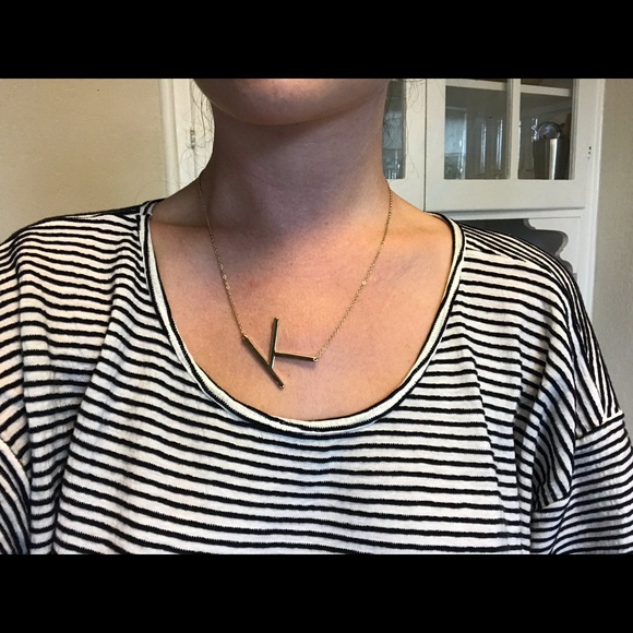 Anthro Block Letter Necklace K 